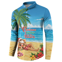Hawaii Jolly Christmas Button Sweatshirt Xmas Is Better At The Beach