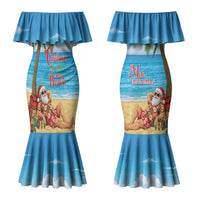Hawaii Jolly Christmas Couples Matching Mermaid Dress and Hawaiian Shirt Xmas Is Better At The Beach