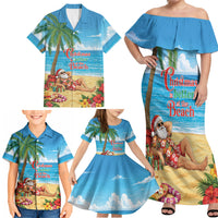 Hawaii Jolly Christmas Family Matching Off Shoulder Maxi Dress and Hawaiian Shirt Xmas Is Better At The Beach