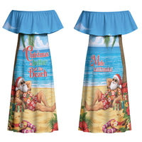 Hawaii Jolly Christmas Family Matching Off Shoulder Maxi Dress and Hawaiian Shirt Xmas Is Better At The Beach