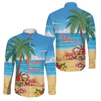 Hawaii Jolly Christmas Family Matching Off Shoulder Maxi Dress and Hawaiian Shirt Xmas Is Better At The Beach