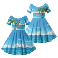 Hawaii Jolly Christmas Family Matching Off Shoulder Maxi Dress and Hawaiian Shirt Xmas Is Better At The Beach