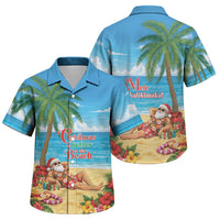 Hawaii Jolly Christmas Family Matching Off Shoulder Maxi Dress and Hawaiian Shirt Xmas Is Better At The Beach