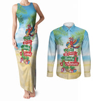 Hawaii Christmas Couples Matching Tank Maxi Dress and Long Sleeve Button Shirt Have A Very Beachy Christmas