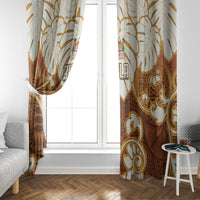 Fiji Spring Break Window Curtain Fijian Tapa Pattern Brown LT05 - Polynesian Pride