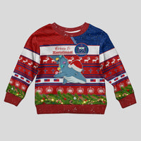 Personalised Samoa Christmas Kid Ugly Christmas Sweater Santas Whale Manuia Le Kerisimasi LT05 Kid Red - Polynesian Pride
