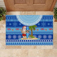 Fiji Christmas Rubber Doormat Santa Claus Surf Marau Na Kerisimasi LT05 - Polynesian Pride