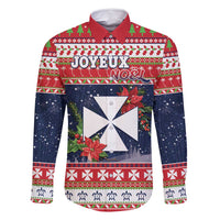 Wallis and Futuna Christmas Family Matching Mermaid Dress and Hawaiian Shirt Poinsettia Joyeux Noel