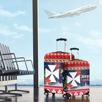 Wallis and Futuna Christmas Luggage Cover Poinsettia Joyeux Noel