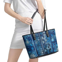 Hawaii Makahiki Turtle Leather Tote Bag Galaxy Tapa Pattern - Polynesian Pride