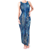 Hawaii Makahiki Turtle Tank Maxi Dress Galaxy Tapa Pattern - Polynesian Pride