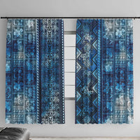 Hawaii Makahiki Turtle Window Curtain Galaxy Tapa Pattern - Polynesian Pride