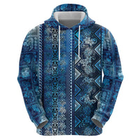 Hawaii Makahiki Turtle Zip Hoodie Galaxy Tapa Pattern - Polynesian Pride