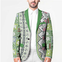 Hawaii Makahiki Turtle Blazer Green Tapa Pattern - Polynesian Pride