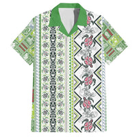 Hawaii Makahiki Turtle Family Matching Summer Maxi Dress and Hawaiian Shirt Green Tapa Pattern - Polynesian Pride