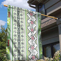 Hawaii Makahiki Turtle Garden Flag Green Tapa Pattern - Polynesian Pride