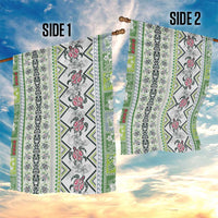 Hawaii Makahiki Turtle Garden Flag Green Tapa Pattern - Polynesian Pride