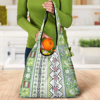 Hawaii Makahiki Turtle Grocery Bag Green Tapa Pattern - Polynesian Pride