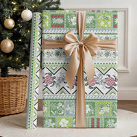 Hawaii Makahiki Turtle Wrapping Paper Green Tapa Pattern - Polynesian Pride