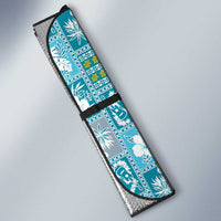 Hawaii Makahiki Turtle Auto Sun Shade Blue Tapa Pattern - Polynesian Pride