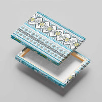 Hawaii Makahiki Turtle Canvas Wall Art Blue Tapa Pattern - Polynesian Pride