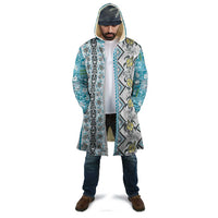 Hawaii Makahiki Turtle Cloak Blue Tapa Pattern - Polynesian Pride