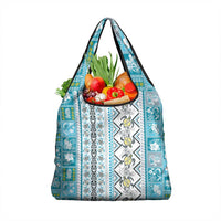 Hawaii Makahiki Turtle Grocery Bag Blue Tapa Pattern - Polynesian Pride