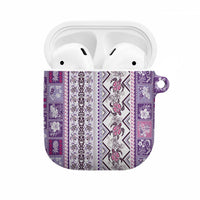 Hawaii Makahiki Turtle AirPods Case Violet Tapa Pattern - Polynesian Pride