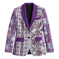 Hawaii Makahiki Turtle Blazer Violet Tapa Pattern - Polynesian Pride