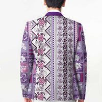 Hawaii Makahiki Turtle Blazer Violet Tapa Pattern - Polynesian Pride