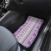 Hawaii Makahiki Turtle Car Mats Violet Tapa Pattern - Polynesian Pride