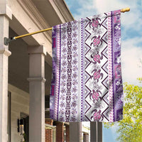 Hawaii Makahiki Turtle Garden Flag Violet Tapa Pattern - Polynesian Pride