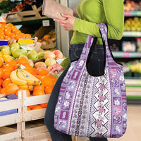 Hawaii Makahiki Turtle Grocery Bag Violet Tapa Pattern - Polynesian Pride