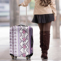 Hawaii Makahiki Turtle Luggage Cover Violet Tapa Pattern - Polynesian Pride