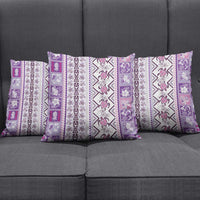 Hawaii Makahiki Turtle Pillow Cover Violet Tapa Pattern - Polynesian Pride