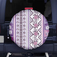 Hawaii Makahiki Turtle Spare Tire Cover Violet Tapa Pattern - Polynesian Pride