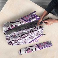 Hawaii Makahiki Turtle Umbrella Violet Tapa Pattern - Polynesian Pride