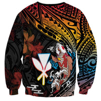Hawaii And Japan Sweatshirt Koi Fish With Kanaka Maoli