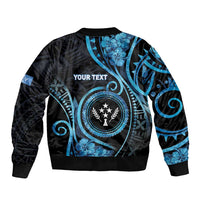 Personalised Kosrae Constitution Day Bomber Jacket Ocean Floral Pattern