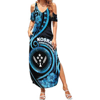 Personalised Kosrae Constitution Day Family Matching Summer Maxi Dress and Hawaiian Shirt Ocean Floral Pattern