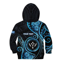 Personalised Kosrae Constitution Day Kid Hoodie Ocean Floral Pattern