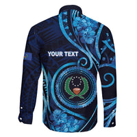 Personalised FSM Pohnpei Family Matching Off Shoulder Maxi Dress and Hawaiian Shirt Ocean Floral Pattern