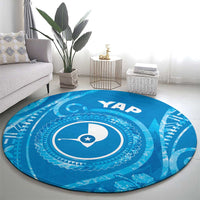 FSM Yap Round Carpet Ocean Floral Pattern