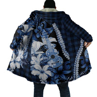 Hawaii Ukulele Cloak Tropical Flowers With Palaka Effect Blue Version - Polynesian Pride