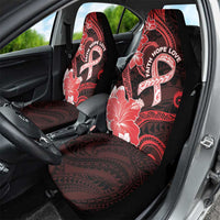 Heart Health Awareness Car Seat Cover Warrior Wears Red Polynesian Style