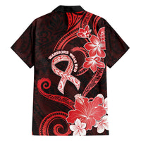Heart Health Awareness Family Matching Off Shoulder Maxi Dress and Hawaiian Shirt Warrior Wears Red Polynesian Style