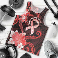 Heart Health Awareness Men Tank Top Warrior Wears Red Polynesian Style