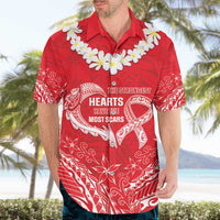 Heart Health Awareness Hawaiian Shirt Polynesian Red Ribbon