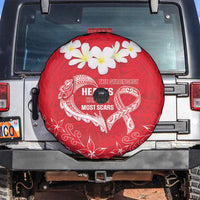 Heart Health Awareness Spare Tire Cover Polynesian Red Ribbon