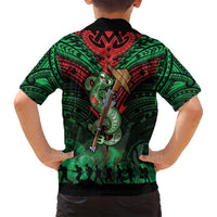 New Zealand ANZAC Day Family Matching Long Sleeve Bodycon Dress and Hawaiian Shirt Aotearoa Hei Tiki LT05 - Polynesian Pride